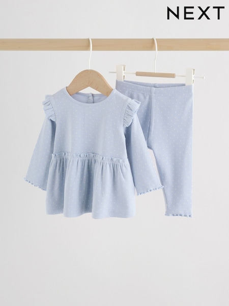 Blue Spot Baby Long Sleeve Frill Top And Leggings Set (0mths-2yrs) (AN9117) | €16 - €19