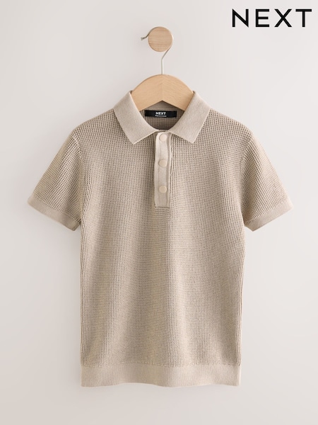 Neutral 100% Cotton Short Sleeve Knitted Popper Polo Shirt (3-16yrs) (AN9287) | BGN 48 - BGN 64