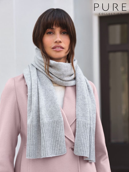 Pure Collection Grey Pure Cashmere Scarf (AN9390) | €126