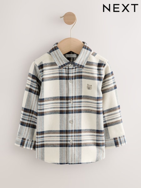 Blue/Ecru Long Sleeve Check Character Shirt (3mths-7yrs) (AN9524) | AED61 - AED71