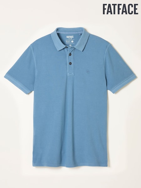 FatFace Chambray Blue Short Sleeve Pique Polo (AN9545) | AED172