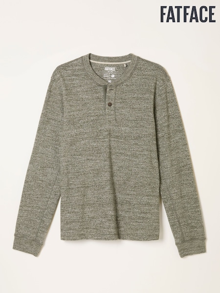 FatFace Compton Green Haze Twist Long Sleeve Henley (AN9549) | AED245