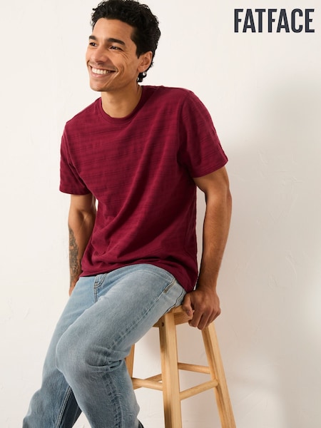 FatFace Lulworth Claret Textured Tshirt (AN9553) | 139 QAR