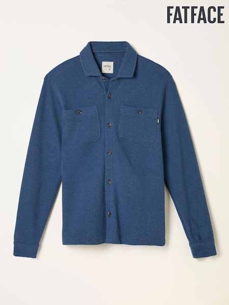 FatFace Dark Teal Blue Waffle Shirt (AN9554) | AED288