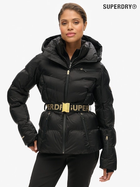Superdry Black Ski Luxe Puffer 100% Cotton Jacket (AN9607) | €362