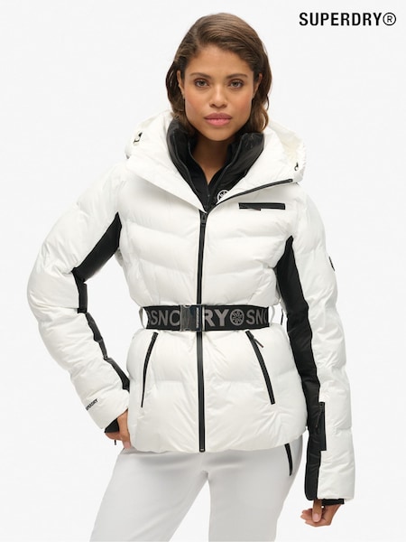 Superdry White Ski Luxe Puffer Jacket (AN9612) | $428