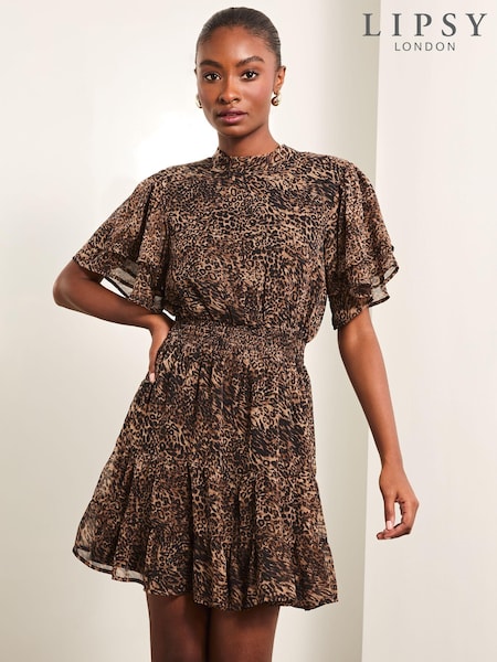 Lipsy Animal Printed Short Sleeve Mini Dress (AN9683) | €25