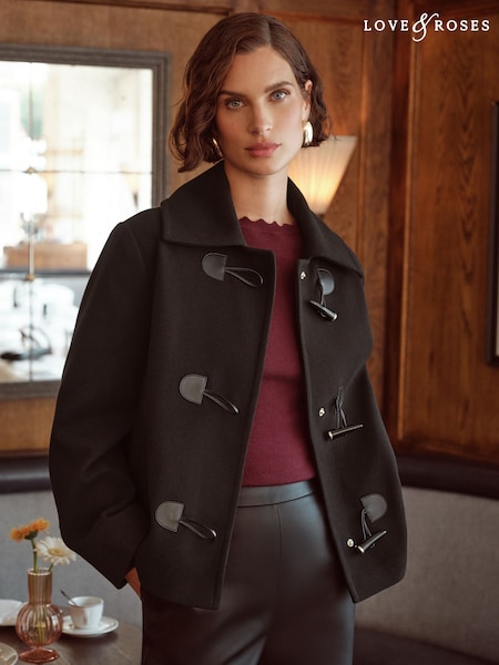 Love & Roses Short Collar Duffle Coat (AN9702) | 359 LEI