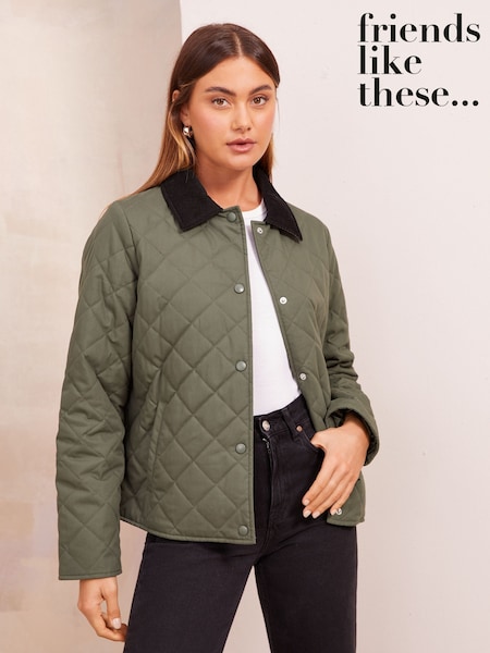 Friends Like These Green Quilted Collar Jacket (AN9823) | €62