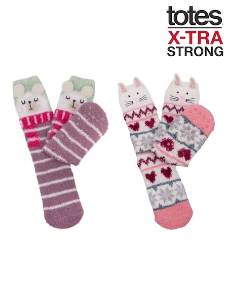 Totes Brown Ladies Novelty Super Soft Winter Socks 2 Pair (AN9940) | €22.50