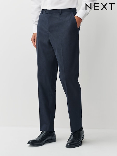 Bleumarin - Regular Fit Motionflex Puppytooth Texture Suit Trousers (AN9971) | 338 LEI