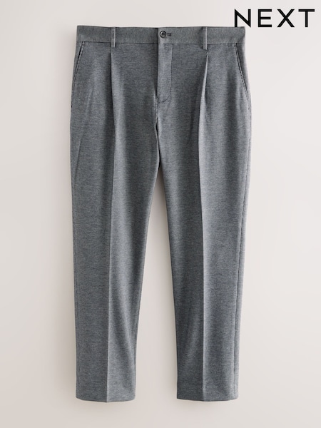 Blue Slim Fit Smart Elasticated Back Textured Trousers with Stretch (AN9995) | €40