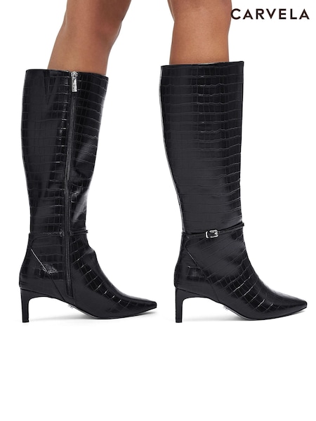 Carvela Impress Black High Leg Boots (AP0160) | €216