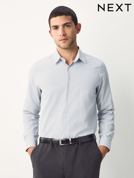 Grey Cotton Rich Trimmed Textured Shirt (AP0203) | €45