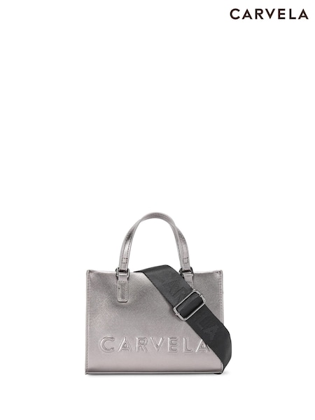 Carvela Natural Pewter Frame Mini Tote Bag (AP0236) | AED230