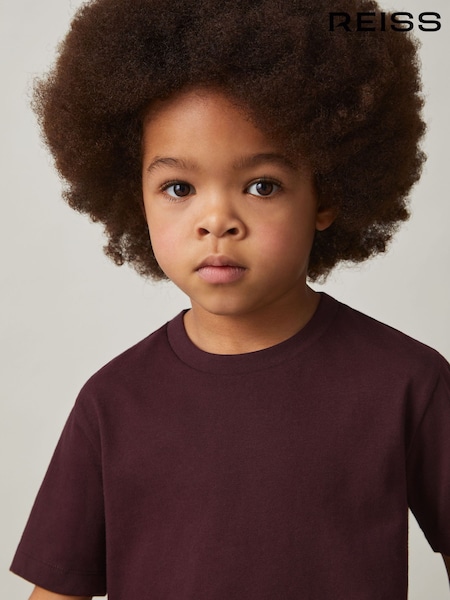 Reiss Bordeaux Honor 9-13 yrs Cotton Crew-Neck T-Shirt (AP0244) | 74 QAR