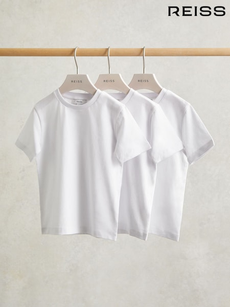 Reiss White Honor 3 Pack Cotton Crew-Neck T-Shirts 3 Pack (AP0246) | €30