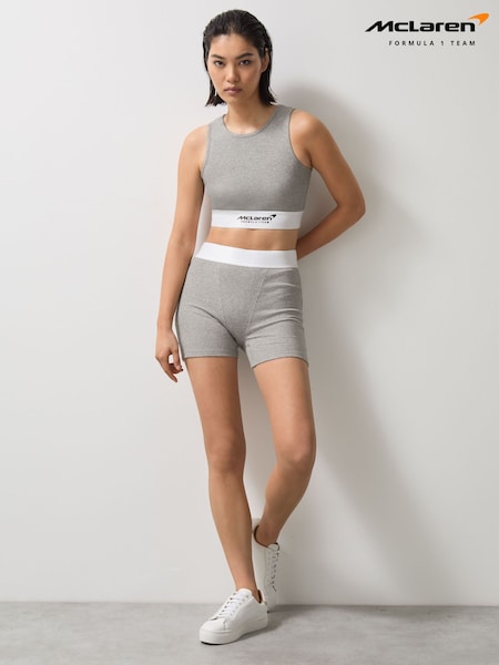 Reiss Grey Melange Sophia McLaren F1 Team Ribbed Boxer Shorts (AP0250) | €76