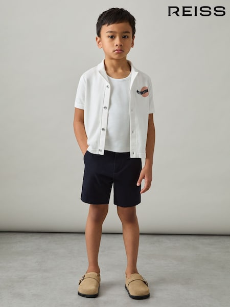 Reiss Mykos Cotton Destination Embroidery Knit Shirt (AP0255) | 75 €