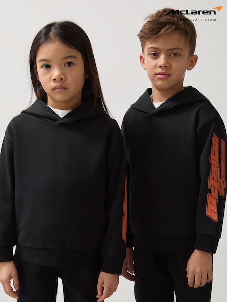 Negru - Reiss Zak Unisex Fit McLaren F1 Team Cotton Logo Hoodie (AP0271) | 347 LEI