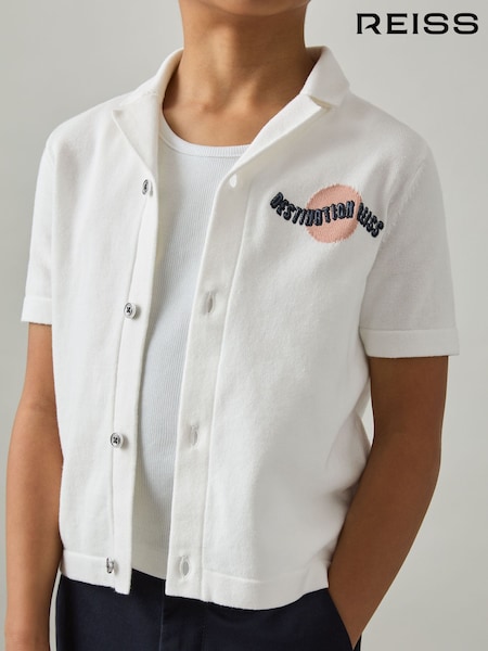 Reiss Mykos Cotton Destination Embroidery Knit Shirt (AP0280) | 70 €