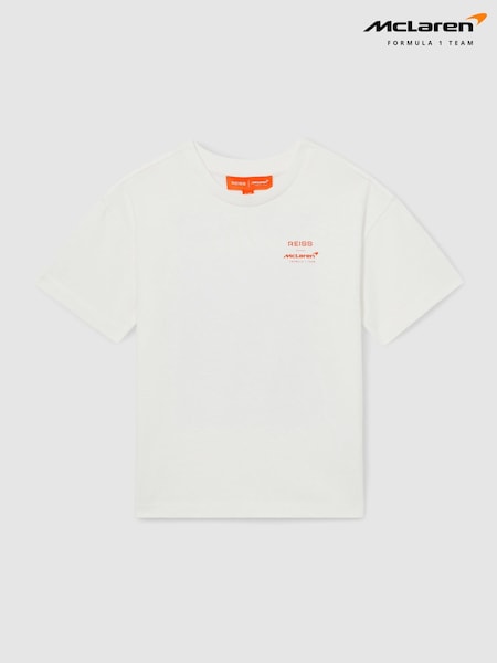 Blanco - Reiss District Unisex Fit McLaren F1 Team Tyre Oversized T-Shirt (AP0296) | 45 €