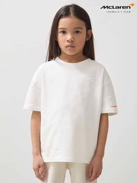 Blanco - Reiss Nakata McLaren F1 Team Oversize Logo T-Shirt Unisex Fit (AP0300) | 45 €