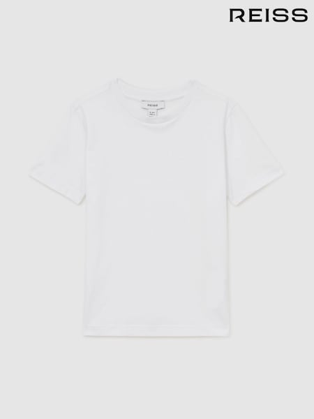 Reiss White Honor 13-14 yrs Cotton Crew-Neck T-Shirt (AP0361) | €15