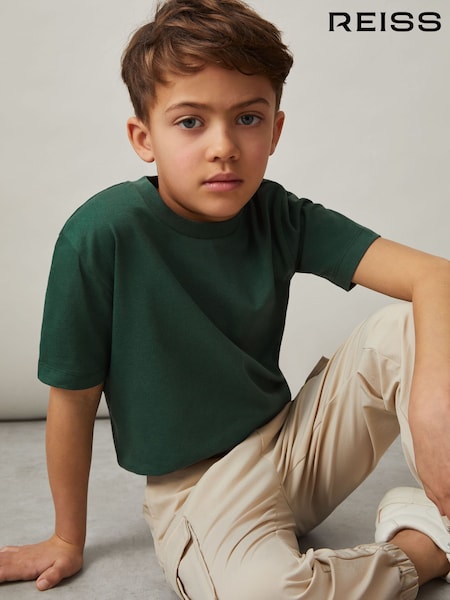 Reiss Amiee Green Honor Crew-Neck T-Shirt (AP0398) | CA$23