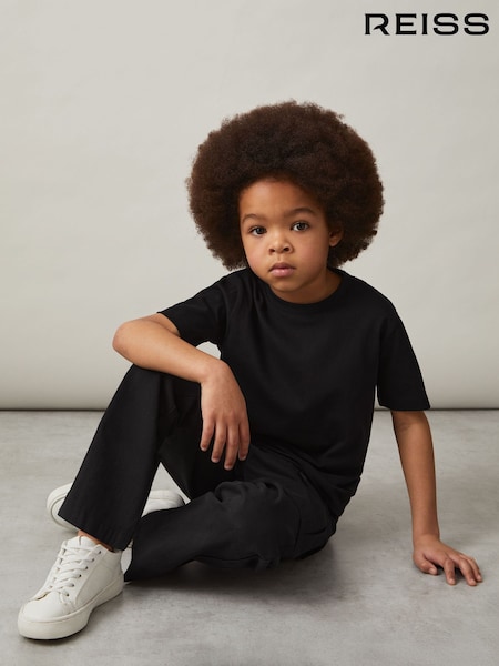 Reiss Black Honor 3-9 yrs Cotton Crew-Neck T-Shirt (AP0412) | AED58