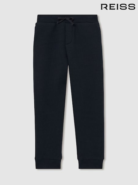 Reiss Navy Bow 13-14 yrs Cotton-Blend Ribbed Drawstring Joggers (AP0418) | €55