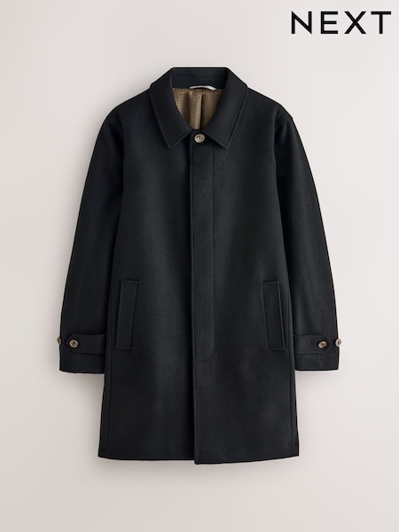 Black Wool Blend Mac Coat (AP0483) | €106