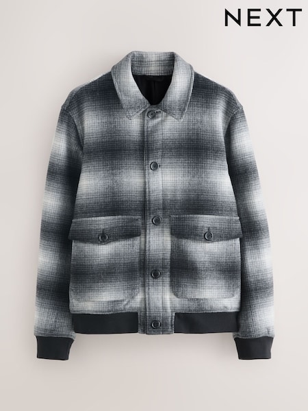 Black/White Wool Blend Soft Touch Check Jacket (AP0492) | €106