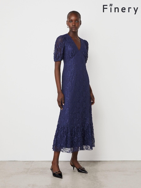 Синий - Finery Loretta Lace Midi Dress (AP0573) | €39