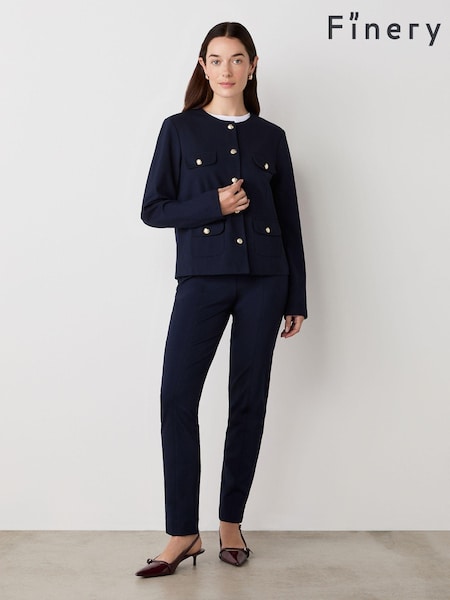 Finery Navy Imogen Ponte Jersey Jacket (AP0574) | €87