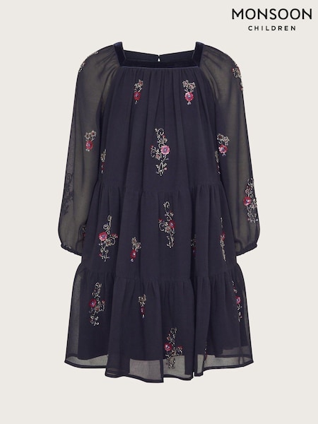 Monsoon Blue Embellished Chiffon Dress (AP0668) | AED341 - AED369