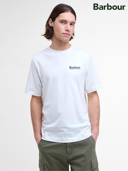 Barbour® White 100% Cotton Moonwell T-Shirt (AP0827) | ₪231