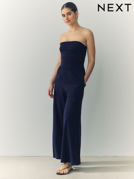 Azul marino - Bandeau Jersey 100% Cotton Jumpsuit (AP0858) | 48 €
