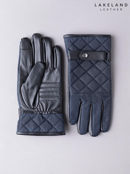 Lakeland Leather Blue Wax Quilted 100% Cotton Gloves (AP0862) | $64