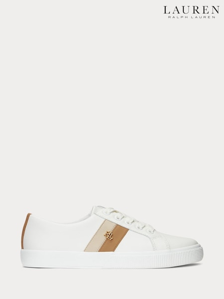 Lauren Ralph Lauren Janson Logo Leather Trainers (AP0865) | €170