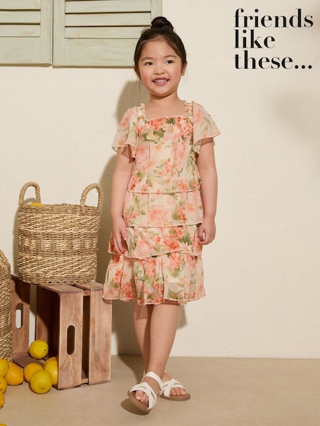 Friends Like These Floral Tiered Mini Dress (3-12yrs) (AP0868) | 194 LEI - 238 LEI