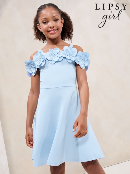 Lipsy Corsage Bardot Scuba Dress (5-16yrs) (AP0894) | 283 LEI - 343 LEI
