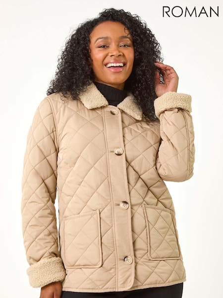Roman Petite Borg Contrast Padded Coat (AP0946) | 506 LEI