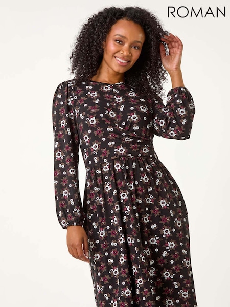 Roman Petite Floral Twist Detail Short Dress (AP0956) | €71