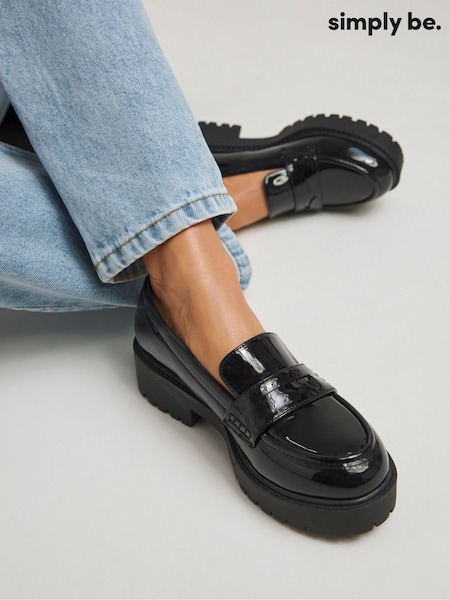 Simply Be Chunky Penny Loafers In Wide Fit (AP1022) | € 31