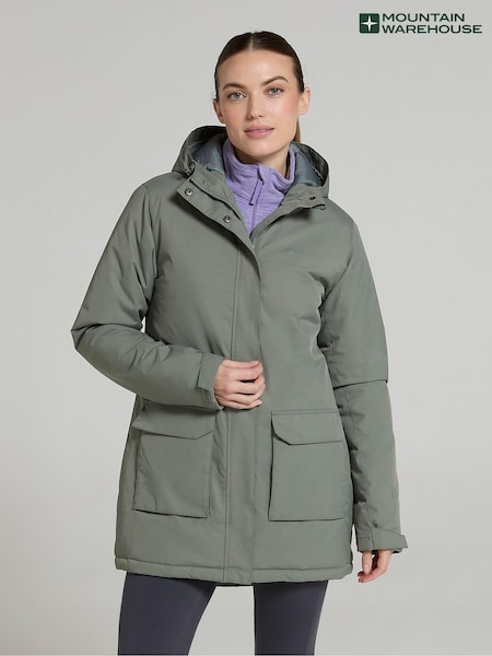 Mountain Warehouse Green Ranger Water Resistant Padded Parka Jacket (AP1051) | €106