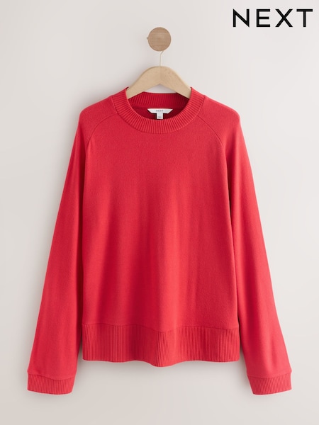 Kirsikka Punainen - Cosy Soft Touch Long Sleeve Crewneck Jumper Top (AP1056) | €35