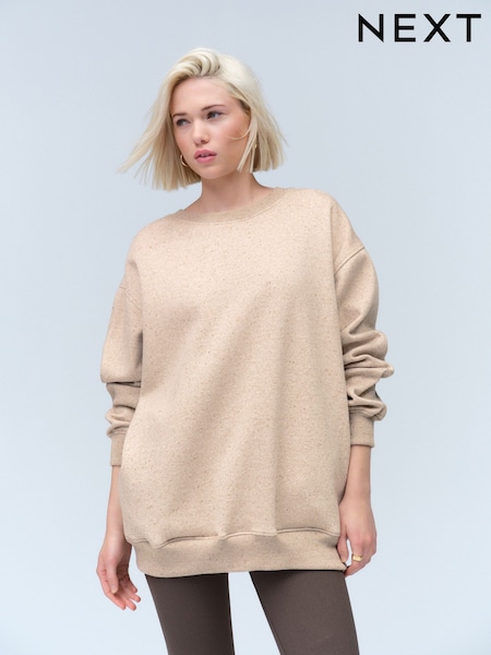 Neutral Relaxed Fit Essentials Longline Sweatshirt (AP1086) | €32.50