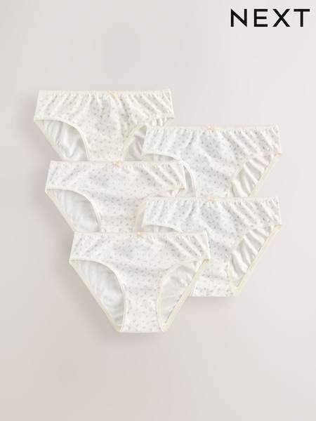 Ecru White Bikini Briefs 5 Pack (1.5-16yrs) (AP1137) | AED46 - AED66
