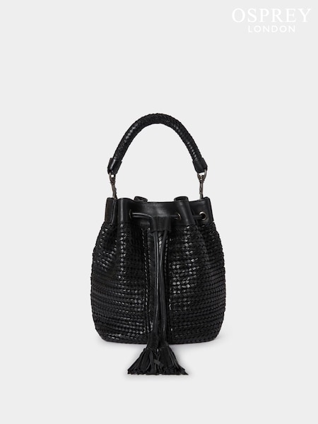 Osprey London The Lima Leather Bucket Black Bag (AP1144) | €322